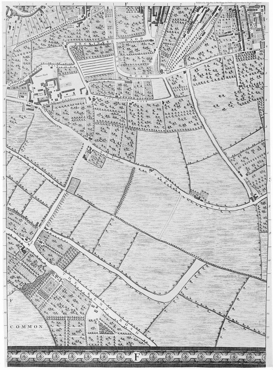 1746年伦敦Bermondsey地图 作者 约翰·罗克