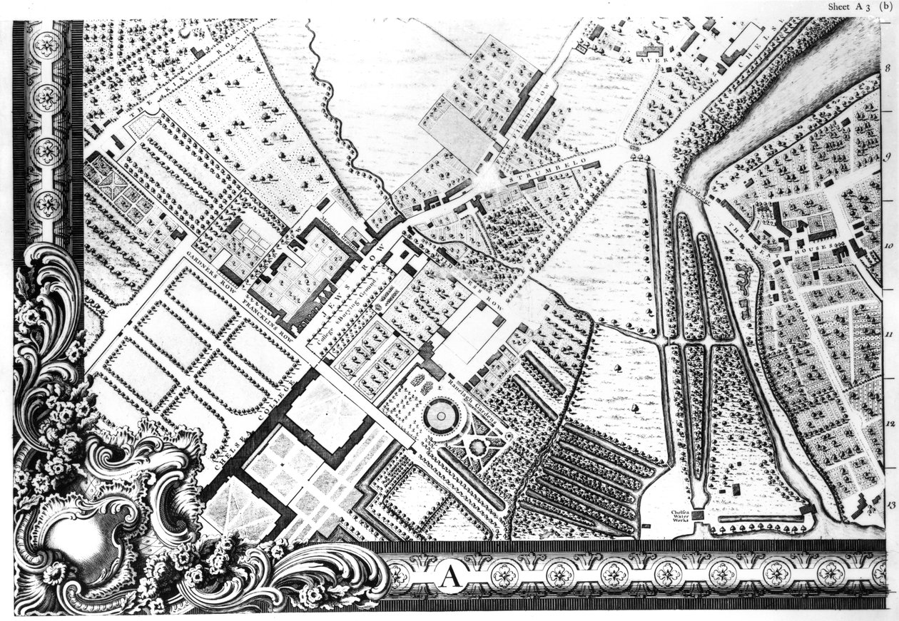 切尔西地图，1746年 作者 约翰·罗克