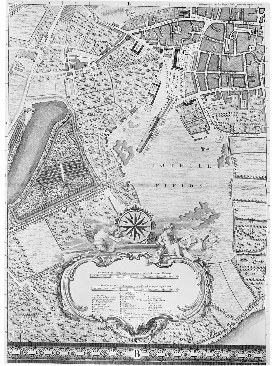 伦敦Tothill Fields地图，1746年 作者 约翰·罗克