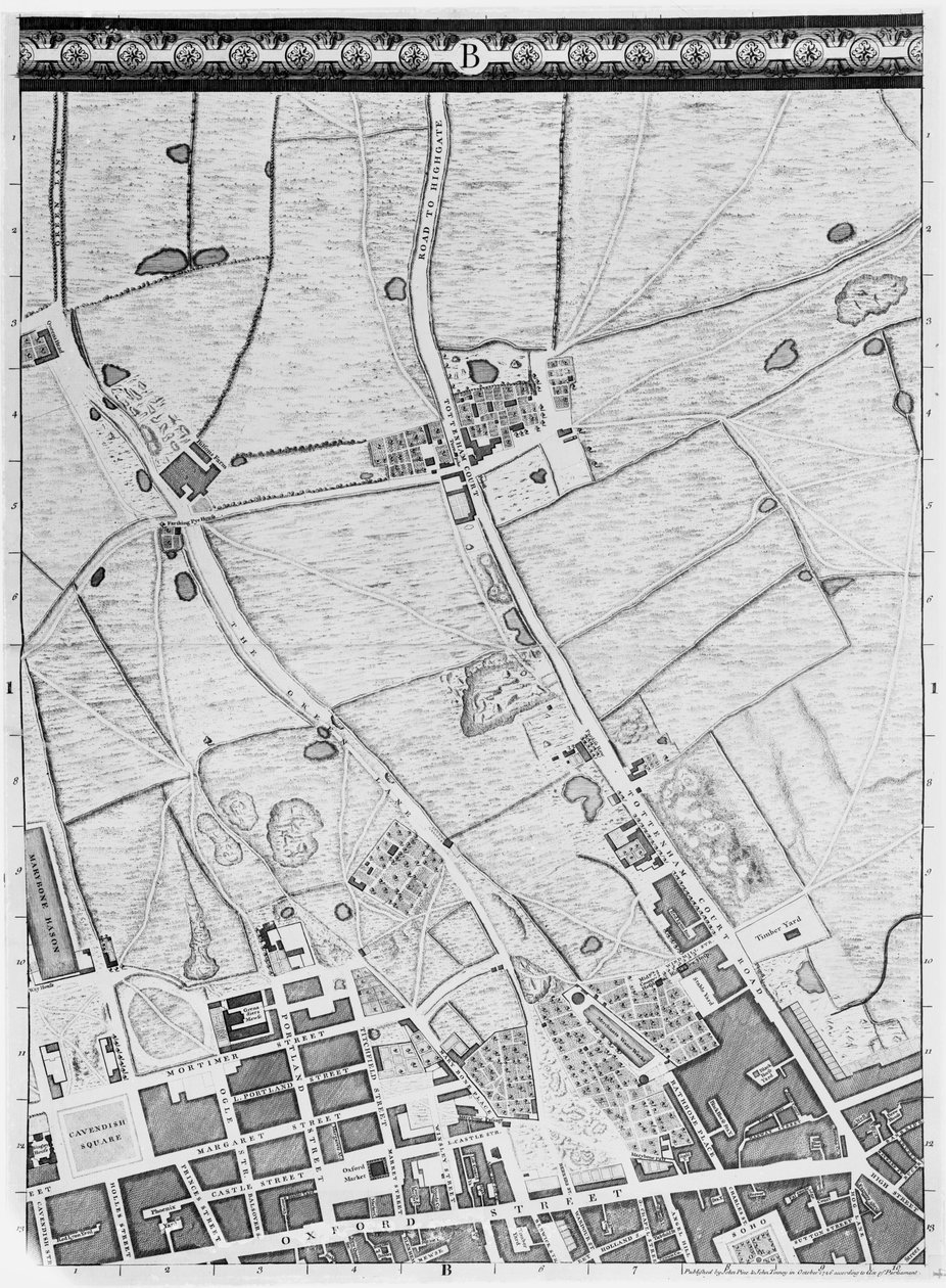 1746年伦敦西区和苏荷区地图 作者 约翰·罗克