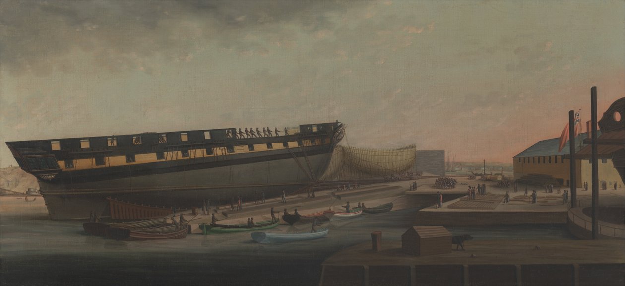 在普利茅斯附近的Blackburns Yard拯救他的Majestys Frigate Diana 作者 约翰·罗杰斯
