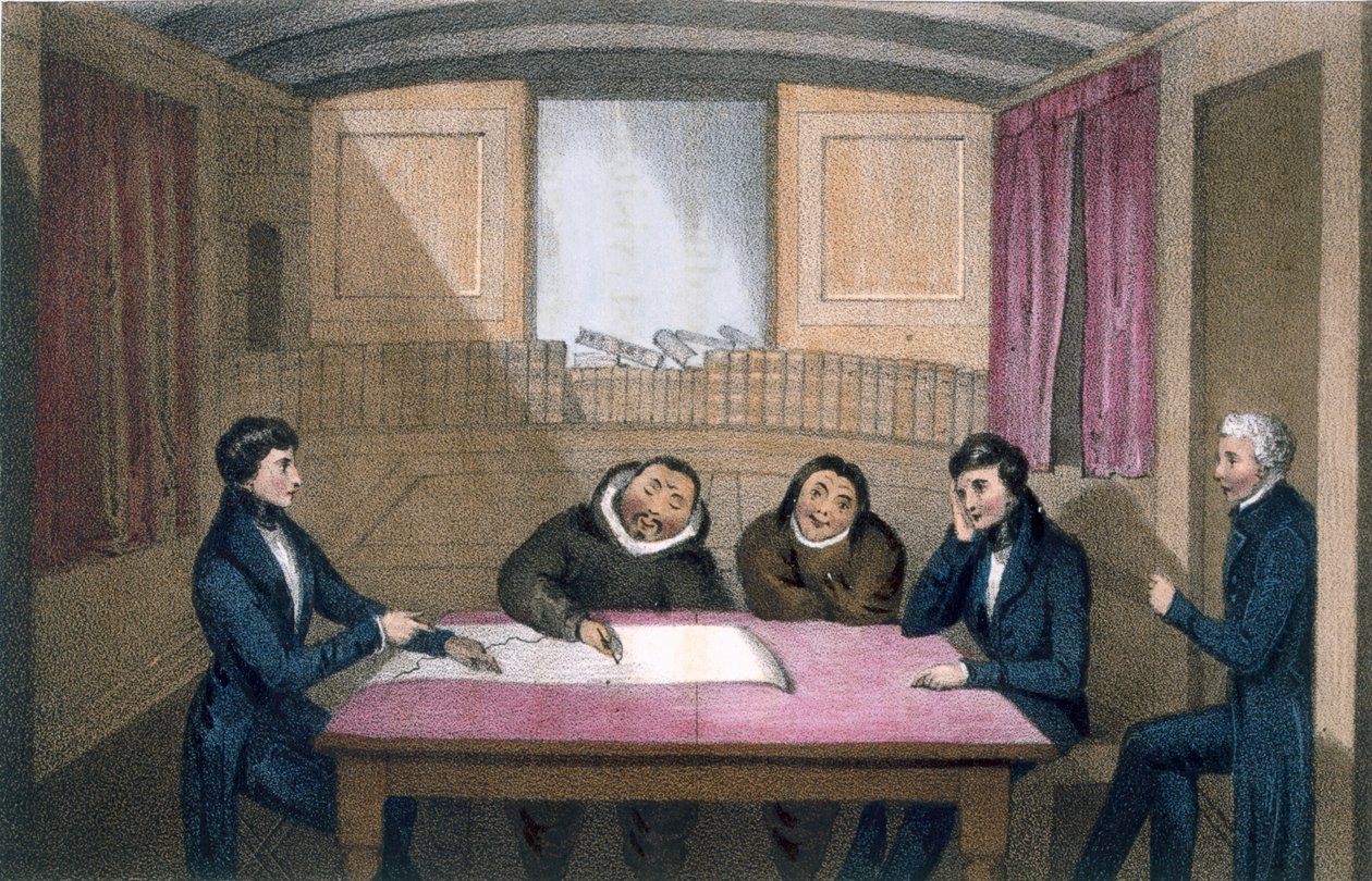 1835年，Ikmalick和Apelagliu在军官宿舍画画 作者 约翰·罗斯