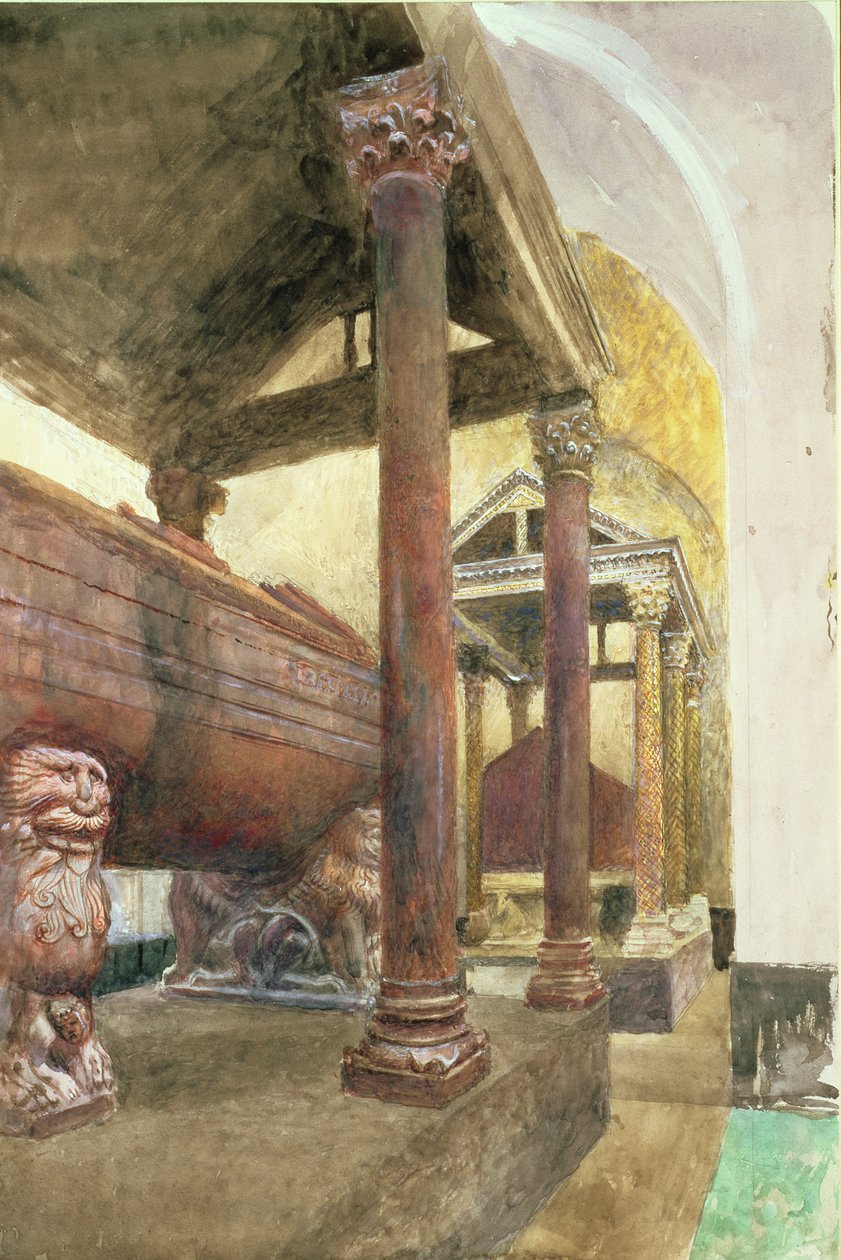 弗雷德里克二世墓，巴勒莫大教堂，西西里岛，19世纪 作者 约翰·拉斯金