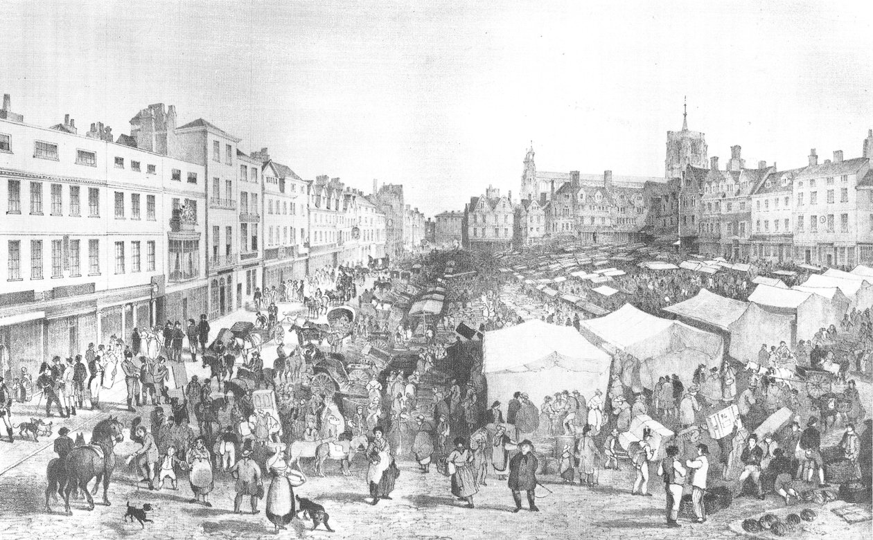 Norwich Market Place，John Sell Cotman，平版画家H. Ninham 作者 约翰·塞尔·科特曼