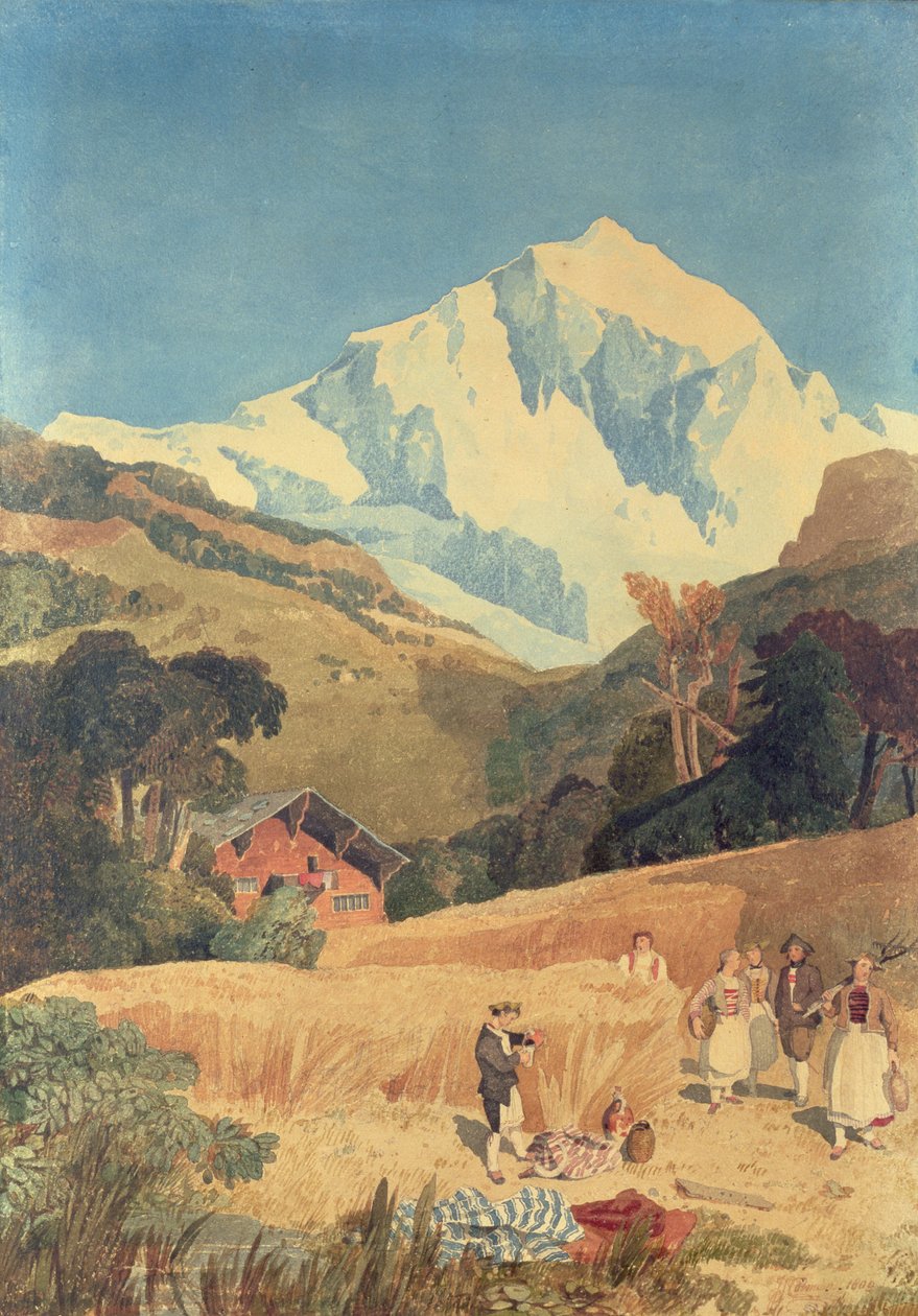 观看少女峰 - 霍恩，1809年 作者 约翰·塞尔·科特曼