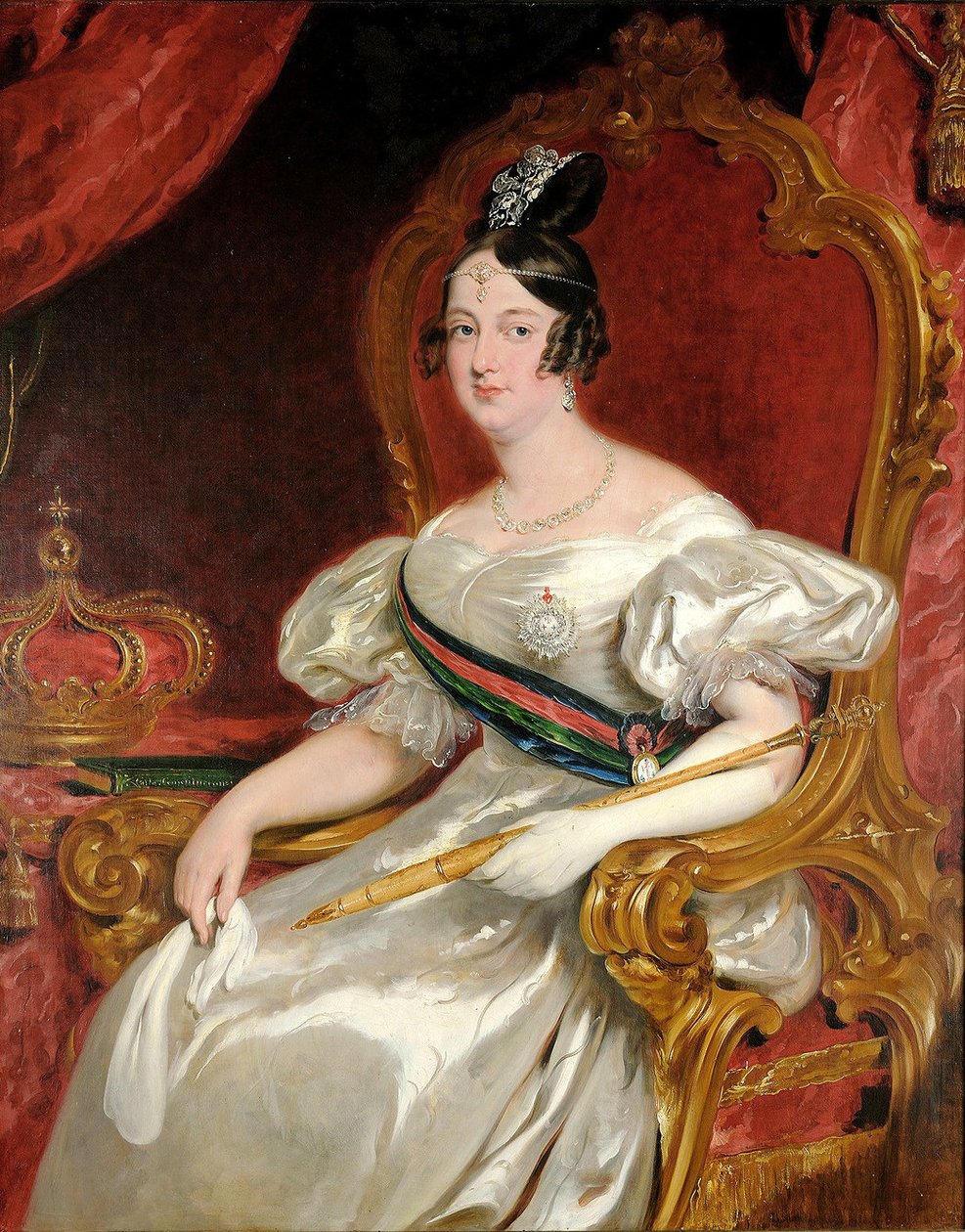 D. Maria II，葡萄牙女王的肖像1819-1853 作者 约翰·辛普森