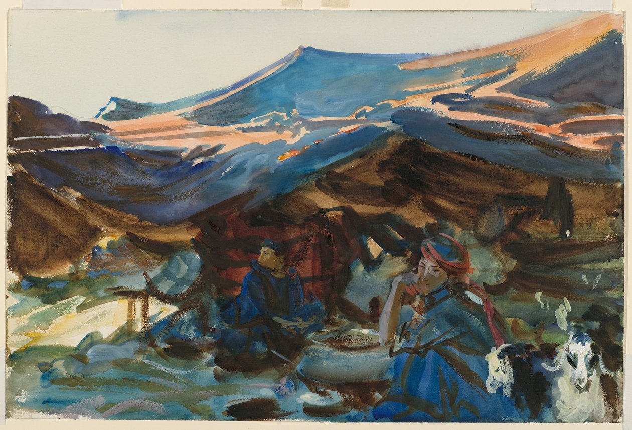 贝都因妇女，1905-1906（wc） 作者 约翰·辛格·萨金特