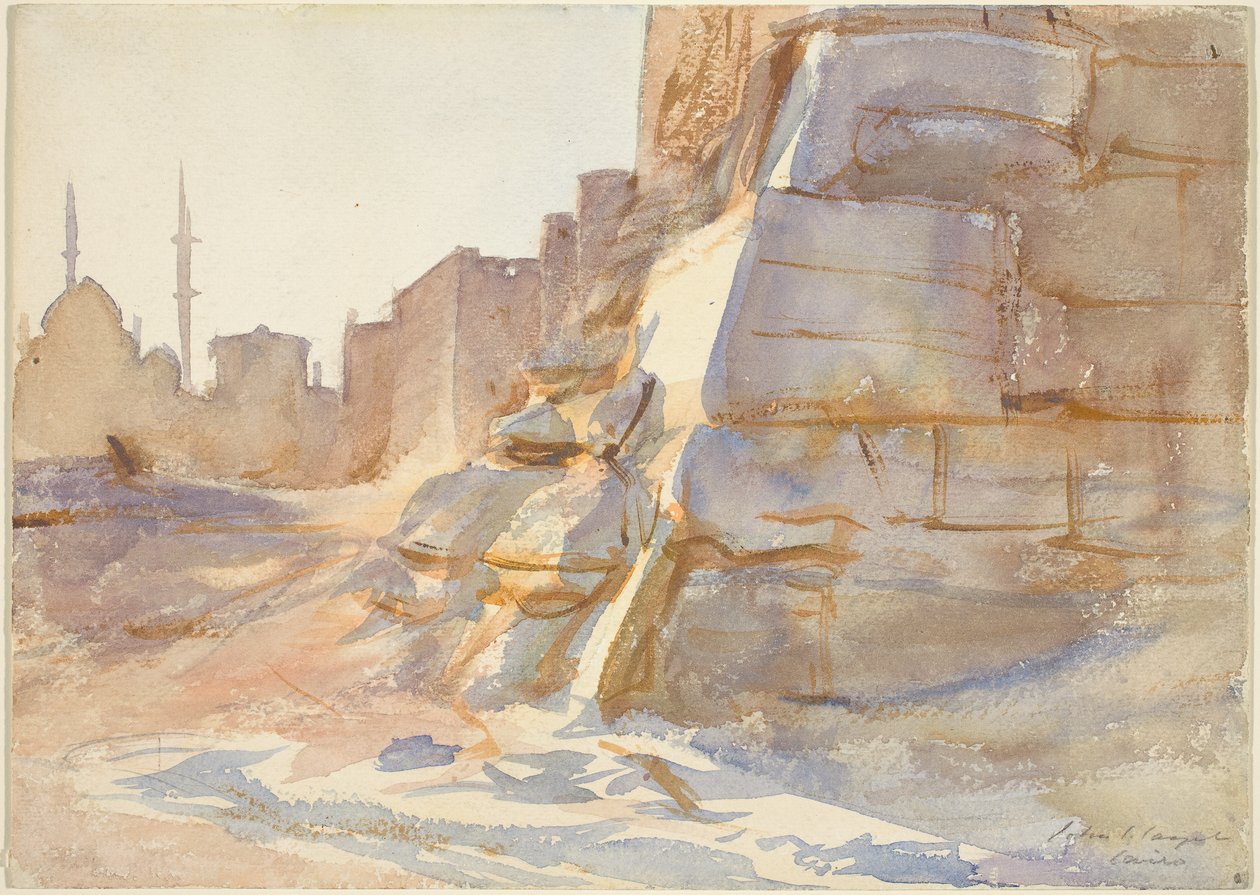 开罗，c.1891（编织纸上的石墨水彩） 作者 约翰·辛格·萨金特