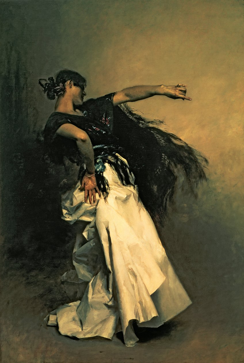 西班牙舞者，1882年为&39;El Jaleo&39;学习 作者 约翰·辛格·萨金特