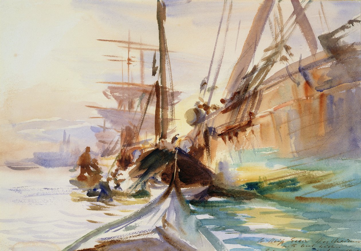 1904年在威尼斯卸载船只 作者 约翰·辛格·萨金特
