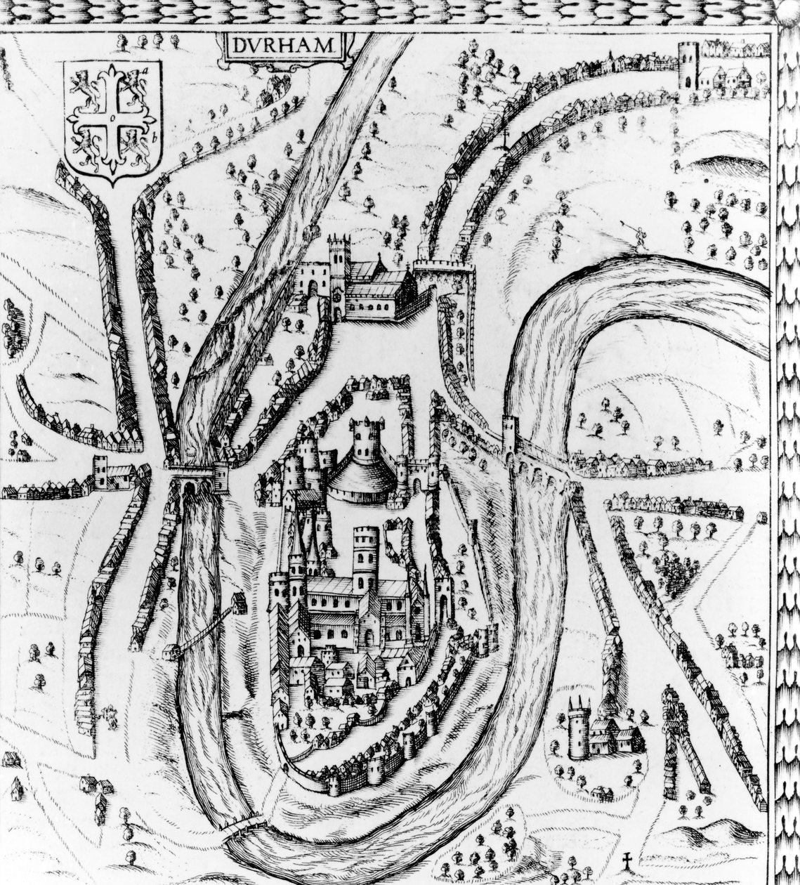 达勒姆市地图，c.1662 作者 约翰·斯皮德
