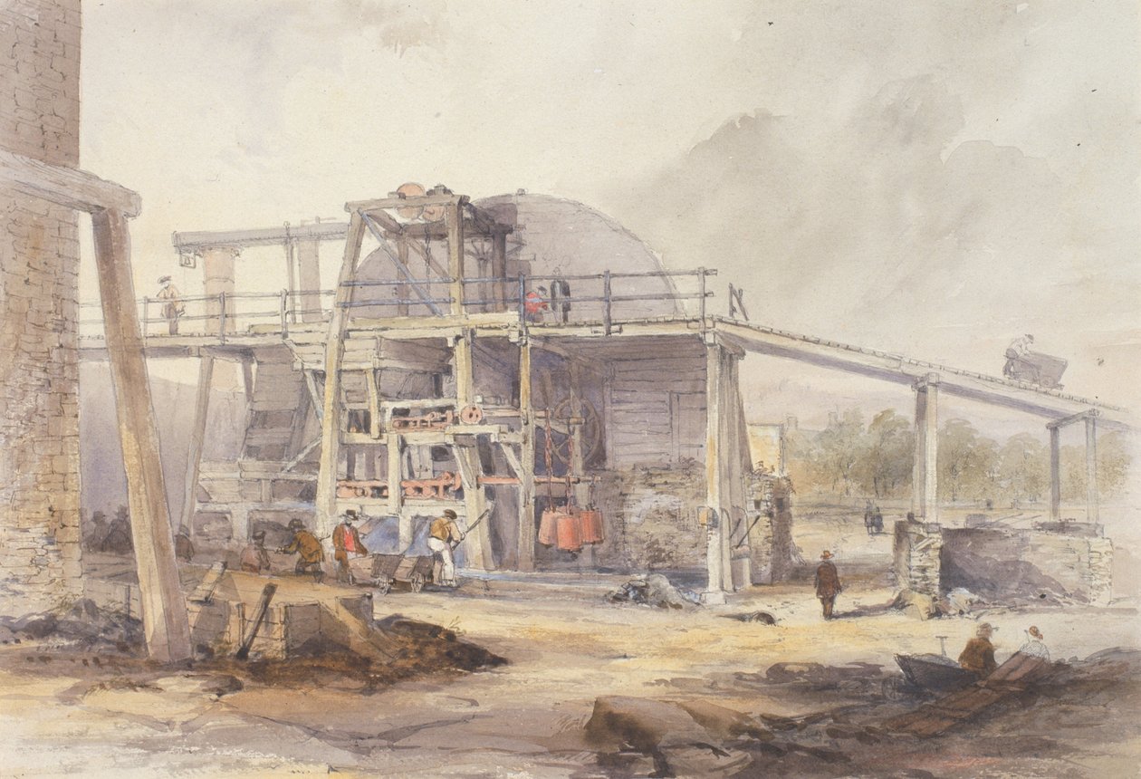 Staith with Ore-Crushing Machinery（车身颜色，铅笔和纸板上的wc） 作者 约翰·斯托里