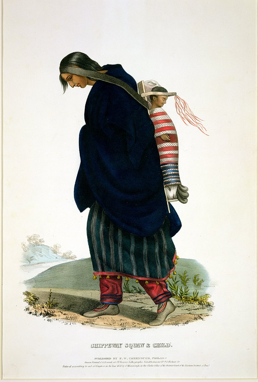 Chippeway Squaw和儿童，酒吧。作者：FOW Greenough，1838年 作者 约翰·鲍恩