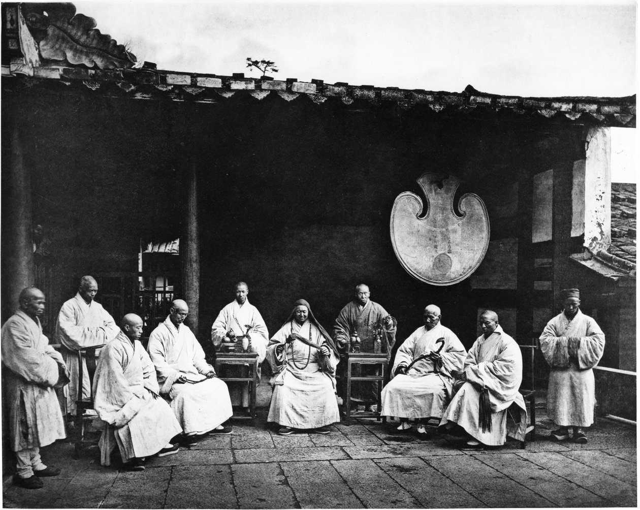 Kushan修道院的方丈和僧侣，c.1867-72 作者 约翰汤姆森