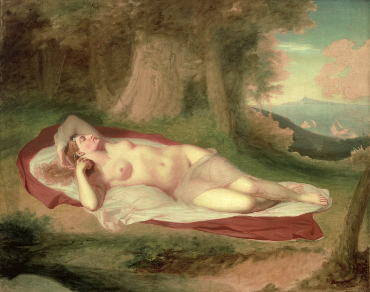Ariadne Asleep在纳克索斯岛，1831年 作者 约翰·范德林