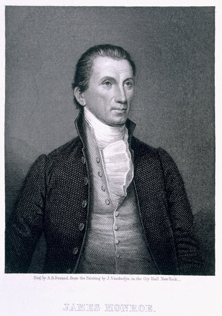 James Monroe，由Asher Brown Durand（1796-1886）雕刻 作者 约翰·范德林