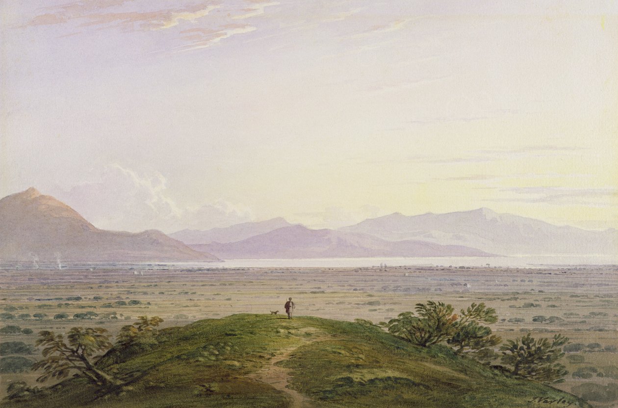 马拉松平原，1834年（石墨和wc在纸上划伤） 作者 约翰·瓦利