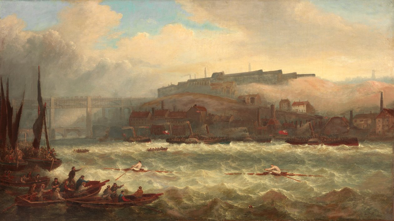 库珀与钱伯斯，泰恩河上的比赛，1865年 作者 约翰·沃库普·斯威夫特