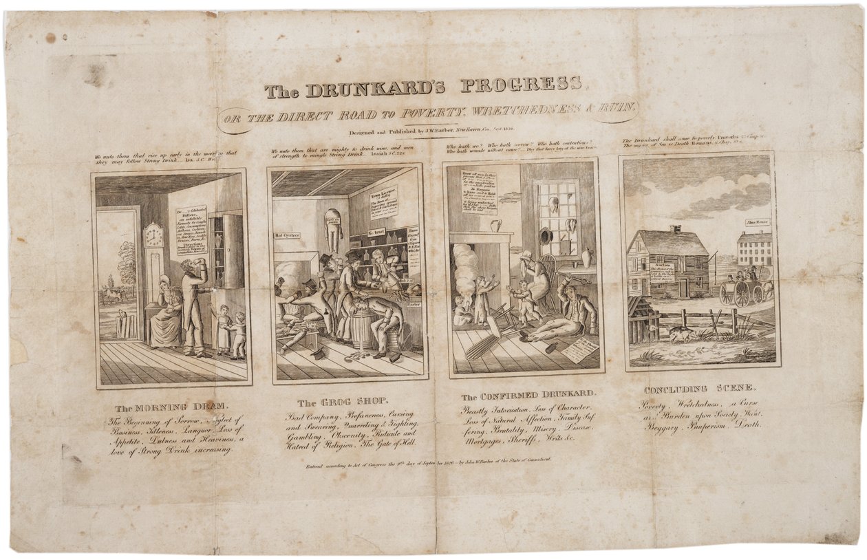 1826年，醉汉的进步，或直接走向贫困，悲惨和毁灭的道路 作者 约翰·华纳·巴伯