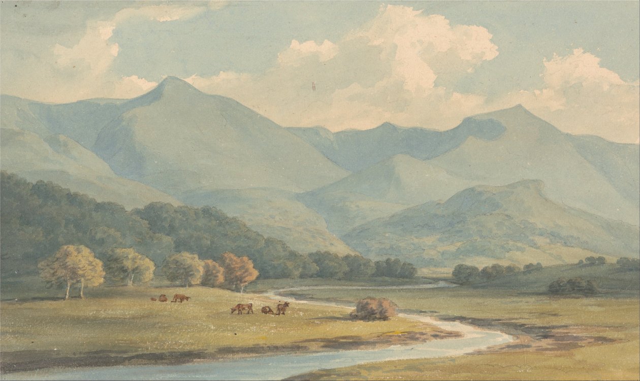 Carnedd Llewelyn和Carnedd David，Carnarvonshire，见过Ogwen河 作者 约翰·沃威克·史密斯