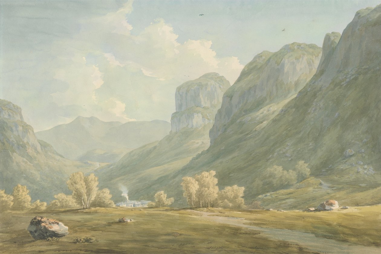 Stonethwaite村和Eagle Cragg，Borrowdale 作者 约翰·沃威克·史密斯