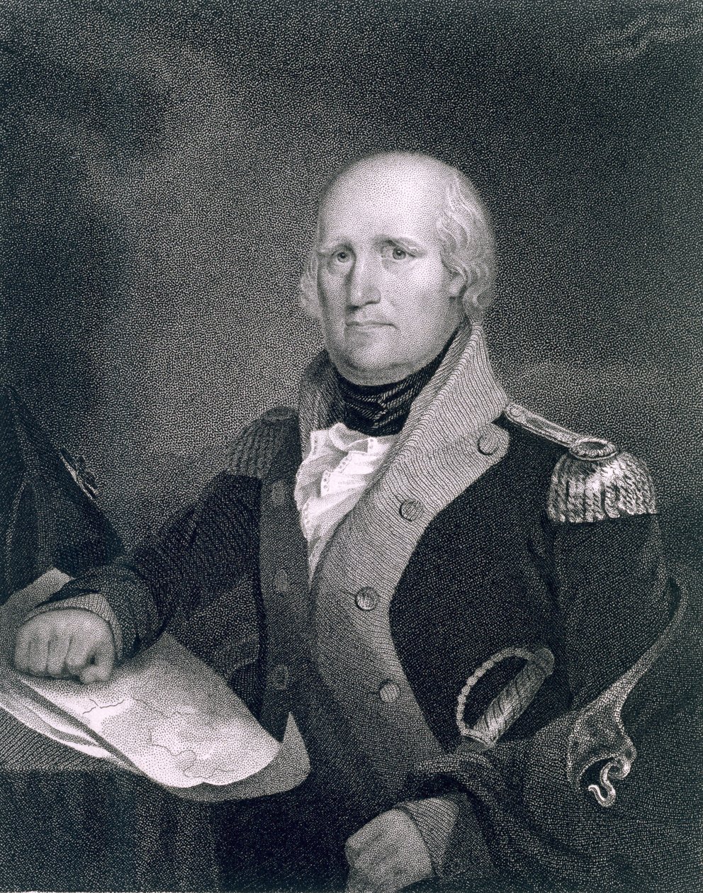 乔治·罗杰斯·克拉克（1752-1818）由托马斯·B·韦尔奇（1814-74）在詹姆斯·巴顿·朗格尔（1794-1869）的原件复制后刻。 作者 约翰·卫斯理·贾维斯