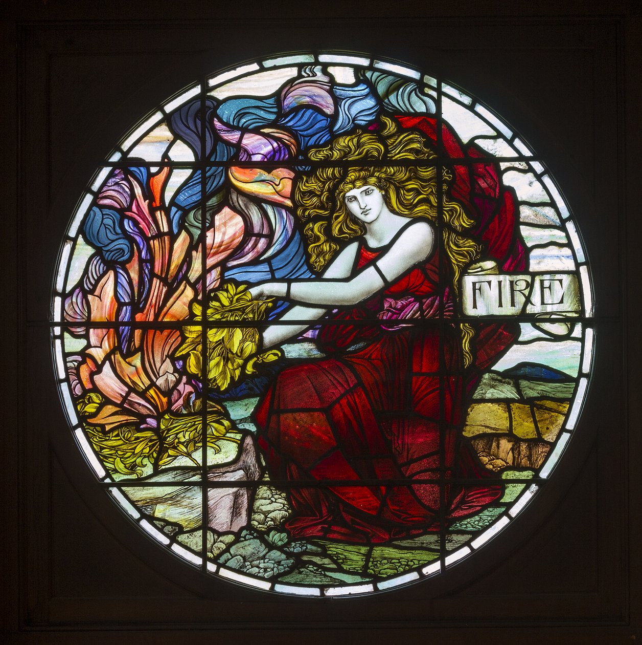Biddulph Grange，James Powell＆Sons，John William Brown（1842-1928），Fire，1903，Art Nouveau 作者 约翰·威廉·布朗