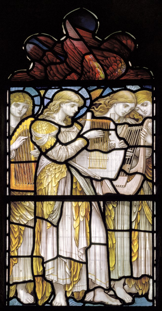 Musical Angels，Te Deum，East Window，c.1888 作者 约翰·威廉·布朗