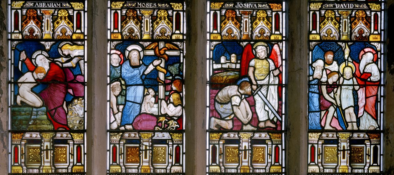 Ulceby，St Nicholas，James Powell＆Sons，John William Brown（1842-1928），Four Old Testament Predellas，1876 作者 约翰·威廉·布朗