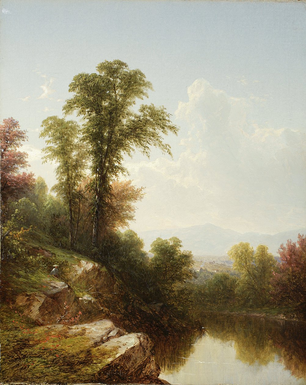 河景，卡茨基尔，1861年 作者 约翰·威廉·卡西雷尔
