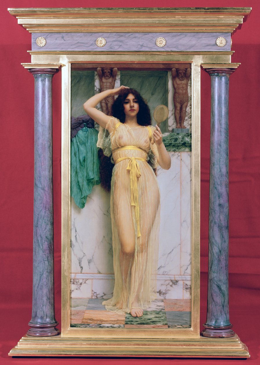 镜子的女孩，1892年 作者 约翰·威廉·高沃德