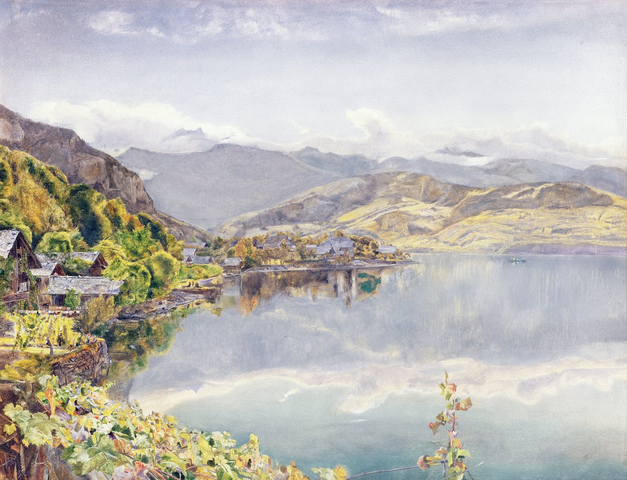 卢塞恩湖，距离皮拉图斯山，1857年 作者 约翰·威廉·英奇博尔德