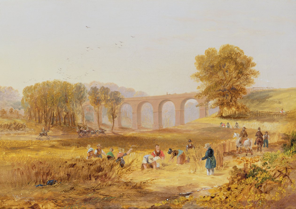 Corby高架桥，纽卡斯尔和卡莱尔铁路，1836年 作者 约翰·威尔逊·卡迈克尔