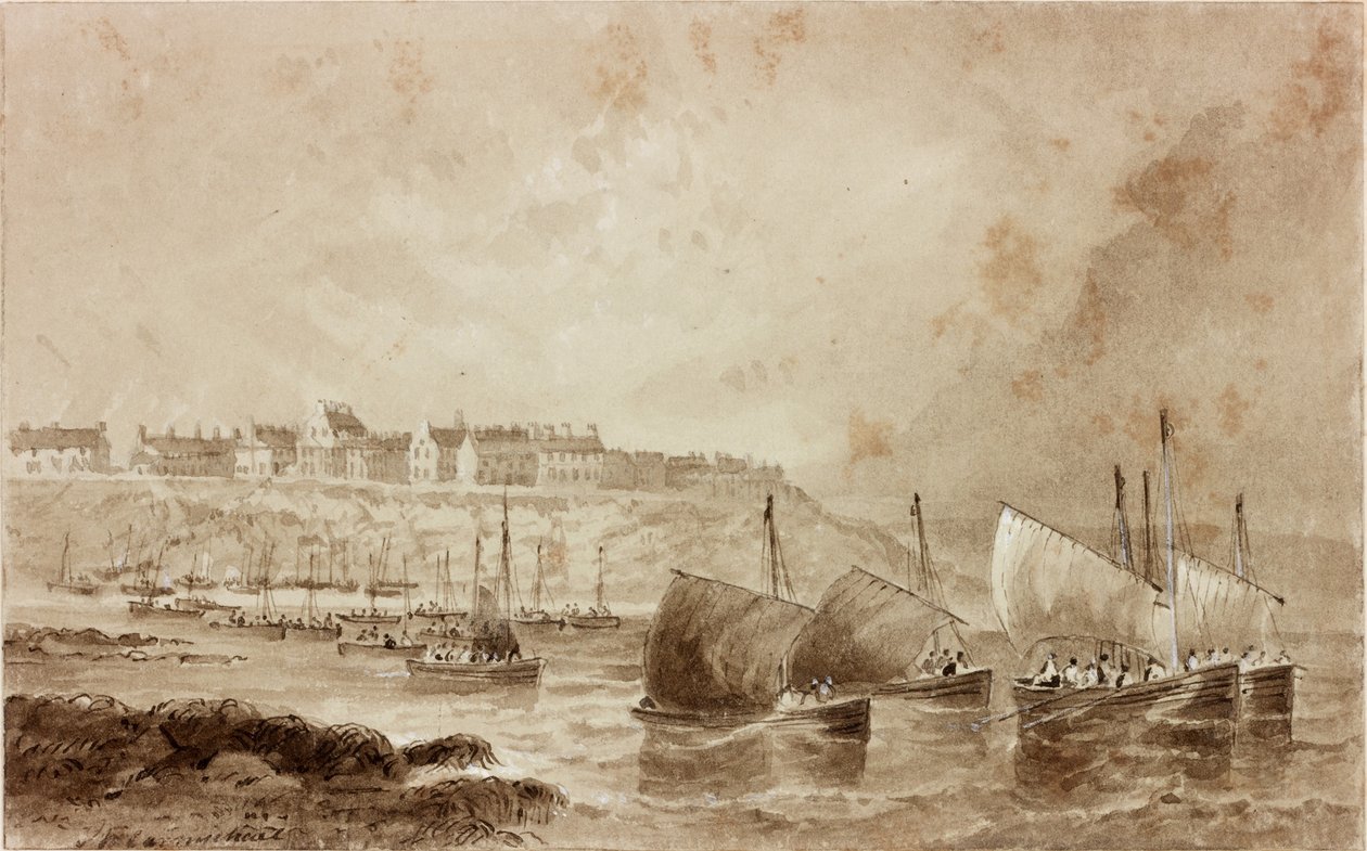 Cullercoats（纸上的墨水（棕褐色）） 作者 约翰·威尔逊·卡迈克尔