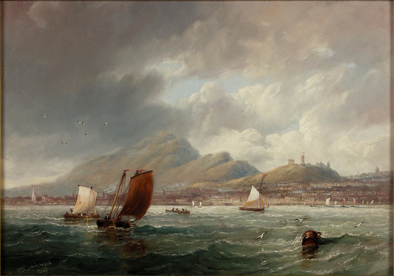 利斯和爱丁堡来自福斯湾，1847年 作者 约翰·威尔逊·卡迈克尔