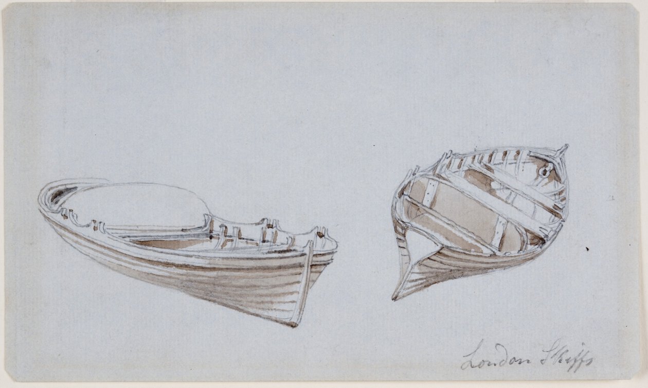 伦敦Skiffs（墨水（棕色）和铅笔） 作者 约翰·威尔逊·卡迈克尔