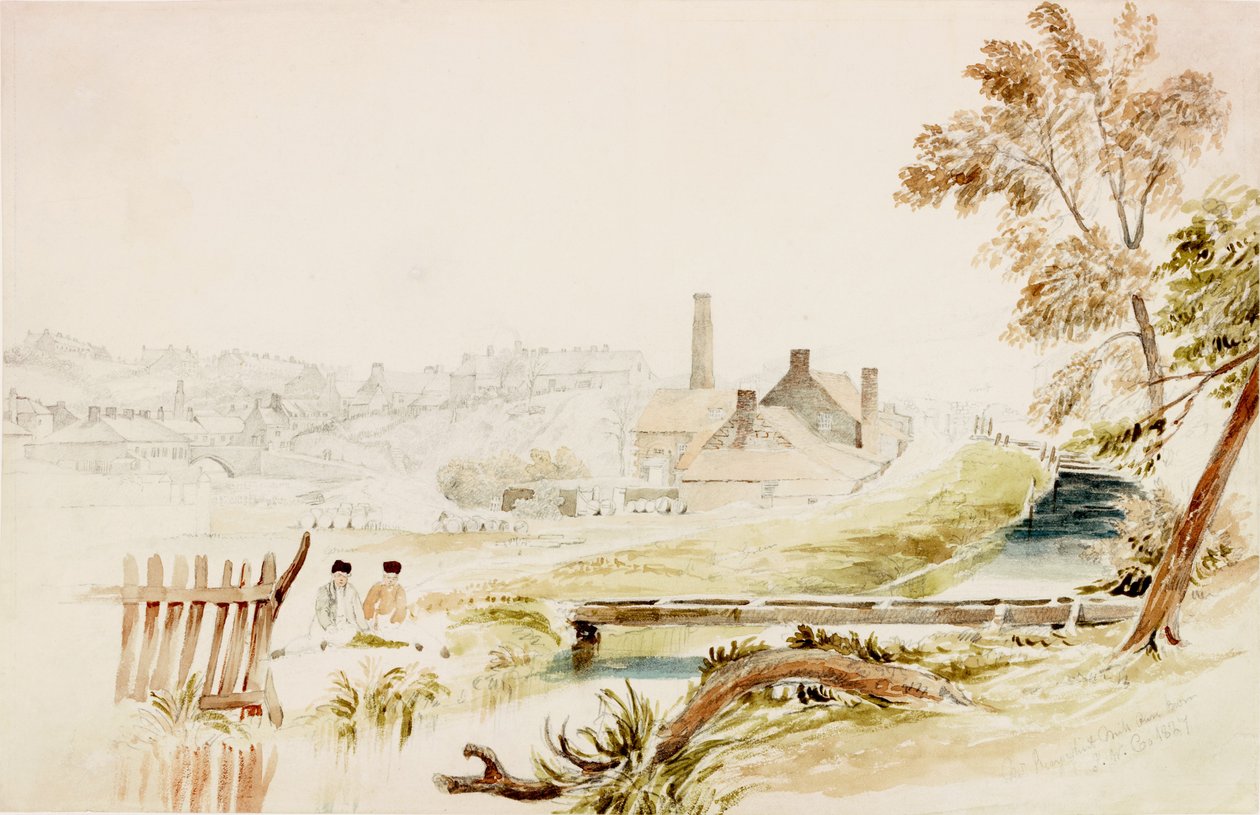 Reay先生的Flint Mill，Ouseburn（铅笔和纸上的wc） 作者 约翰·威尔逊·卡迈克尔
