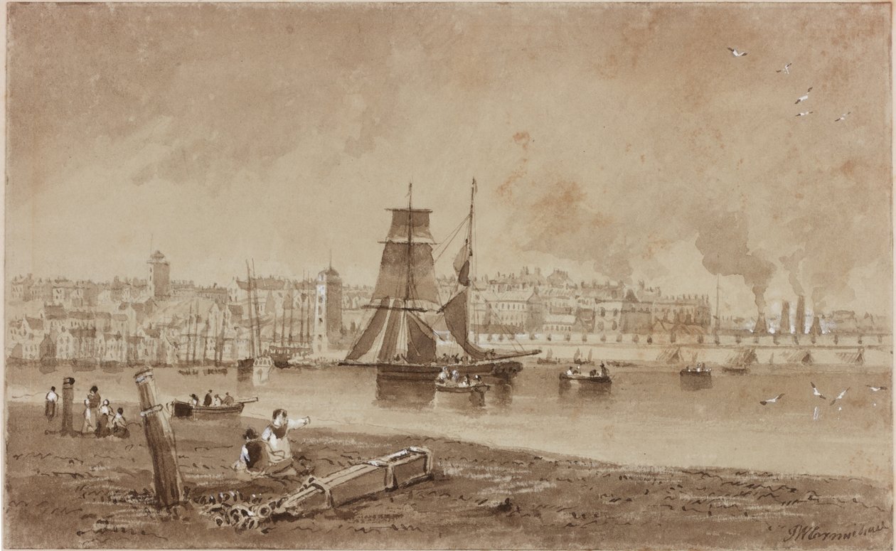 North Shields（纸上墨水（棕色）） 作者 约翰·威尔逊·卡迈克尔
