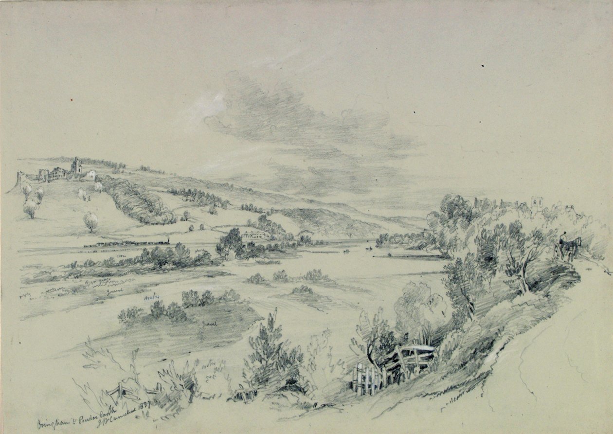 奥克汉姆和普拉德霍城堡，1837年 作者 约翰·威尔逊·卡迈克尔