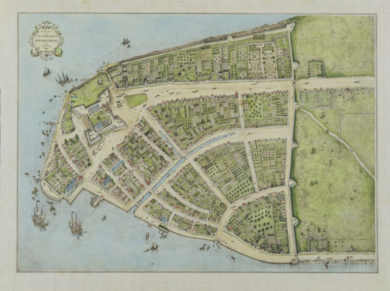 1660年，新的阿姆斯特丹城堡计划的Redraft，1916年 作者 约翰·沃尔科特·亚当斯