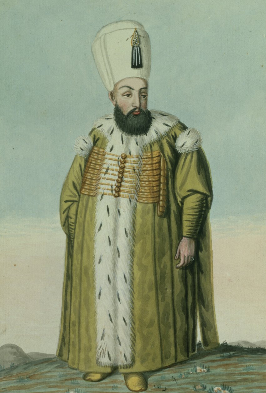 Amurath（Murad）III（1546-95）Sultan 1574-95，来自“土耳其皇帝画像系列”，1808年 作者 约翰·杨