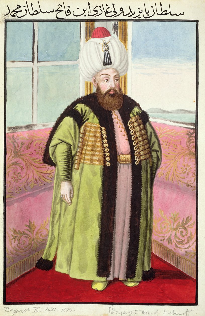 Bajazet（Bayezid）II（c.1447-1512）来自“土耳其皇帝画像系列”中的&39;Adli&39;，Just，Sultan 1481-1512,1808 作者 约翰·杨