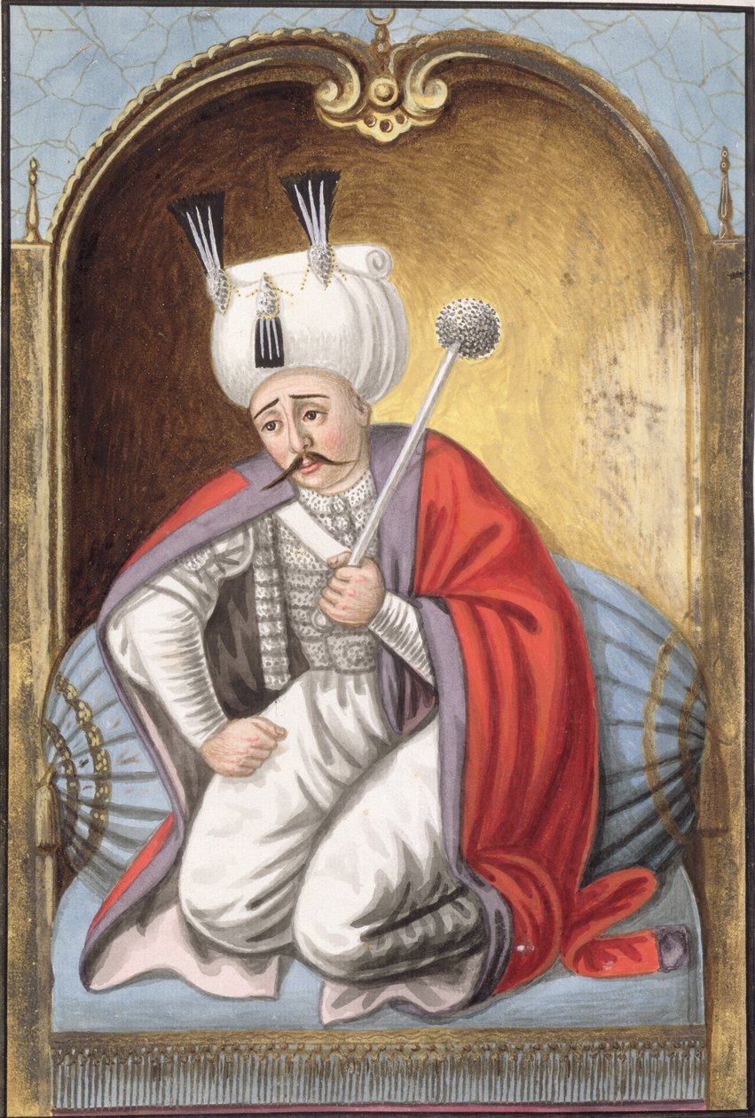 塞利姆一世（1466-1520）从“土耳其皇帝画像系列”（1808年）中称为&39;Yavuz&39;，严峻的苏丹1512-20 作者 约翰·杨