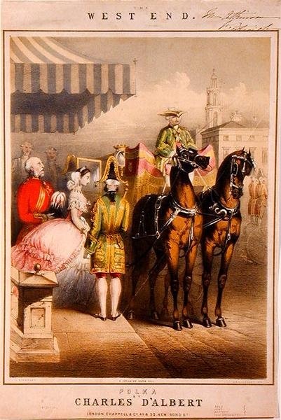 画室之日》，"西区波尔卡 "的音乐封面，由M&N Hanhart雕刻，约1860年（彩色平印）。 作者 约翰（后）布兰德