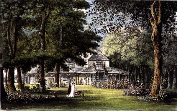 伊丽莎白公主的小屋，老温莎，来自R.Ackermann（1764-1834）的《艺术汇编》。 作者 约翰（后）根德尔