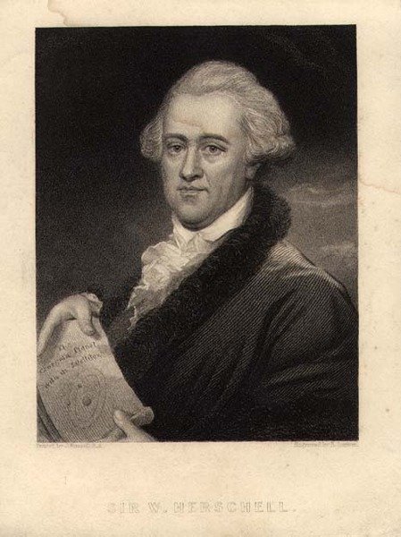 威廉-赫歇尔爵士（1738-1822）的肖像，由爱德华-斯克里文（1775-1841）雕刻（平版）。 作者 约翰（后）罗素