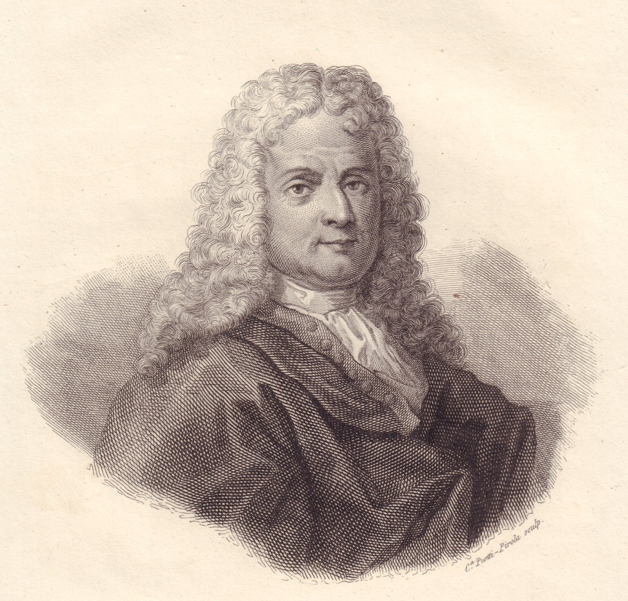 意大利数学家Jacopo Riccati（1676-1754）的肖像，Caterina Piotti-Pirola的铜版画 作者 沃尔特·查尔斯·米尔斯