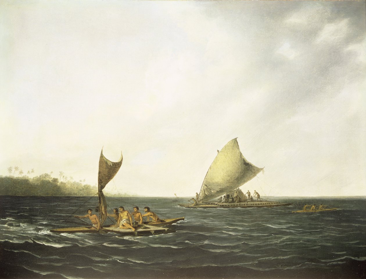 汤加独木舟（布面油画） 作者 约翰·韦伯 (John Webber)