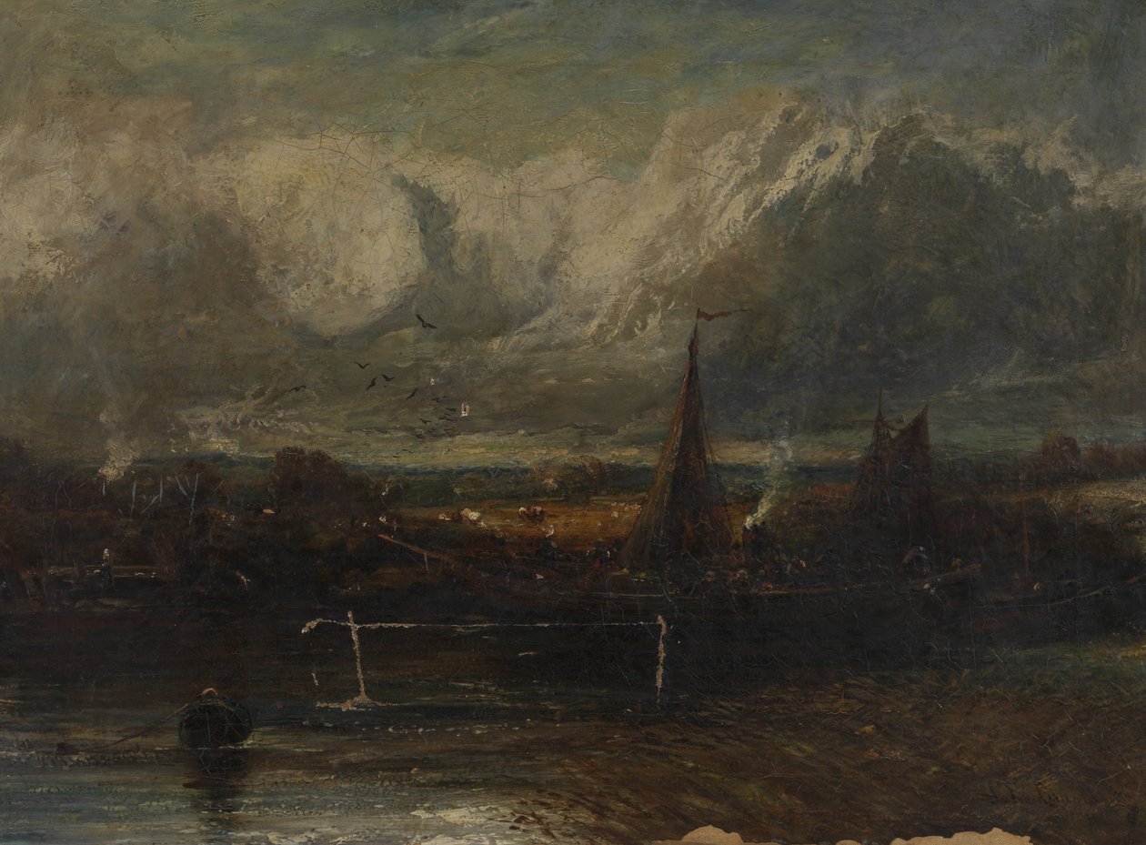 海景，约翰-康斯特布尔（1776-1837 年）风格的赝品（布面油画） 作者 约翰（康斯特布尔的风度）
