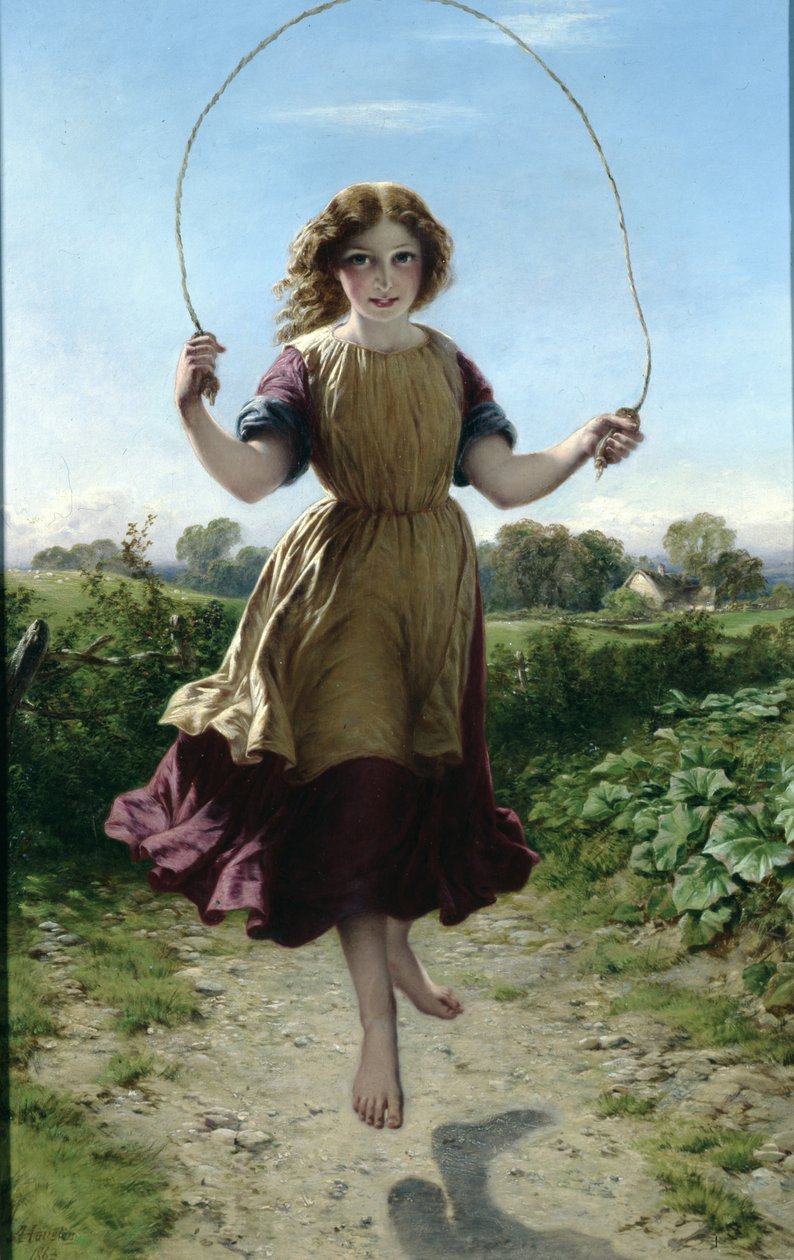 女孩跳绳，1863年 作者 约翰·亚当·休斯顿